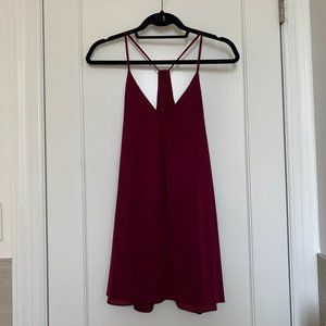 Burgundy Alice + Olivia Fierra Y Silk Dress (Size XS)